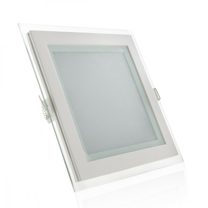 Greenice Foco Downlight LED 15W Blanco Frío Cuadrado Cristal