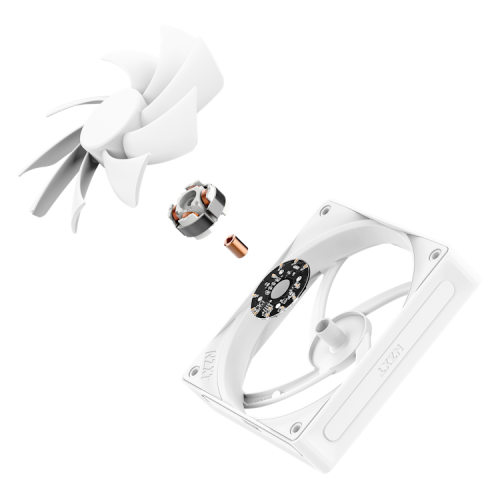NZXT RF-Q12SF-W2 Ventilador para Ordenador de 12 cm, Rodamiento Dinámico Fluido, 1700 RPM, Blanco