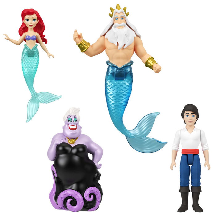 Mattel Conjunto Personajes La Sirenita Jhg84 Disney Princess Ariel, Eric, Tritón y Úrsula