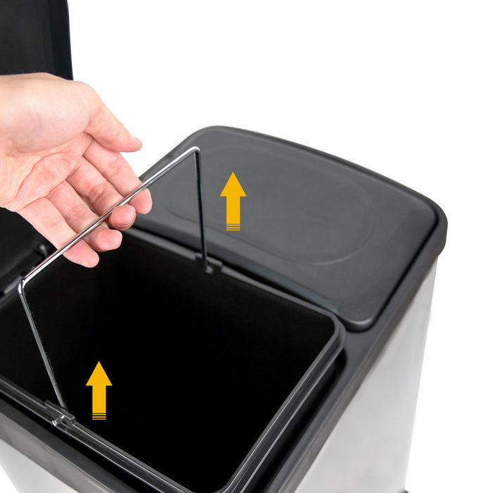 Confortime Cubo Reciclaje con Pedal 2x15L - 36x41x47.5 cm