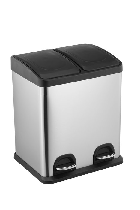 Confortime Cubo Reciclaje con Pedal 2x15L - 36x41x47.5 cm