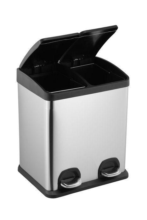 Confortime Cubo Reciclaje con Pedal 2x15L - 36x41x47.5 cm