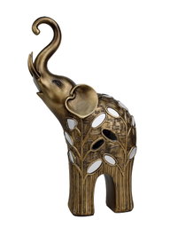 DKD Home Decor Figura de Elefante en Resina Color Bronce