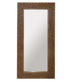DKD Home Decor Espejo de Mango y Cristal con Detalles de Troncos 3D Natural