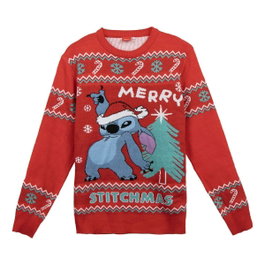 Cerdá Jersey de Punto Navideño Stitch XL Rojo