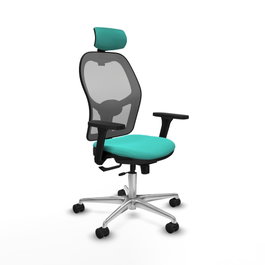 PIQUERAS Y CRESPO Silla de oficina Jorquera Sincro/Traslack Turquesa y Gris