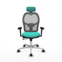PIQUERAS Y CRESPO Silla de oficina Jorquera Sincro/Traslack Turquesa y Gris