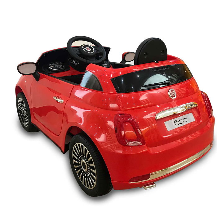 Tachan Fiat 500 6V Rojo Radio Control Coche Eléctrico Infantil Licencia Oficial con Luces Sonidos USB Puertas Abatibles y Suspensión +3 Años