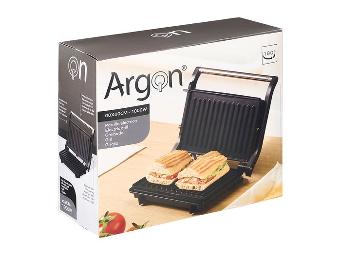 ARGON Parrilla Doble Presión Media Negra 1000W 26x9x23cm (Set de 4)