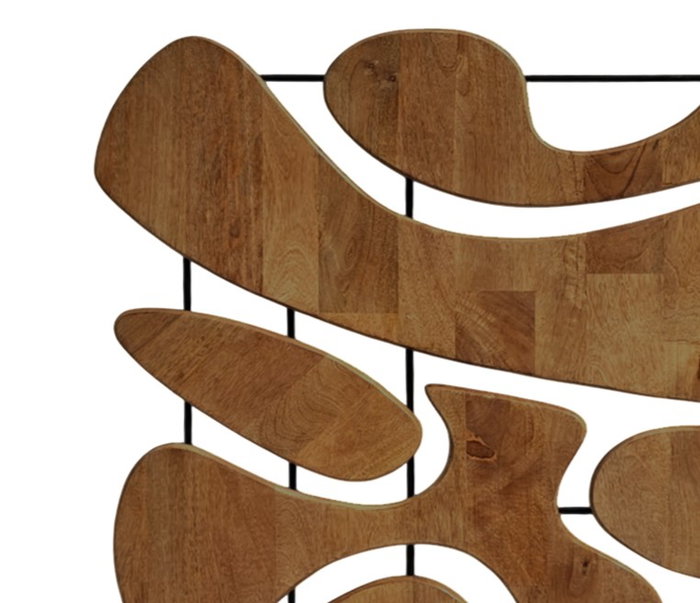DKD Home Decor Decoración de Pared Abstracto Mango y Metal