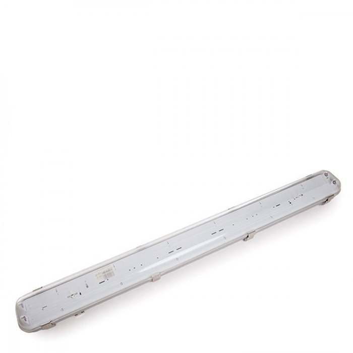Pack 4 Equipo Estanco Para Dos Tubos Leds 1200Mm Abs/Pc clips acero inoxidable
