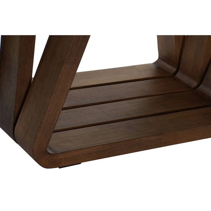 DKD Home Decor Mesa de Centro Rebeca de Nogal y Cristal