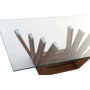 DKD Home Decor Mesa de Centro Rebeca de Nogal y Cristal