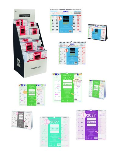 Finocam Calendario de Escritorio Mensual 2027 Neutres+Trendy Assortiment Finocam Calendario de Escritorio Mensual 2027 Neutres+Trendy Assortiment