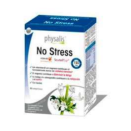 Physalis No Stress 30 Comprimidos - Complejo para Estrés, Nervios y Sueño con Magnesio, Vitaminas B, Melisa, Lactium® y Ashwagandha - Suplemento Natural