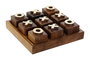 DKD Home Decor Set de Juego Tic Tac Toe de Mango y Metal