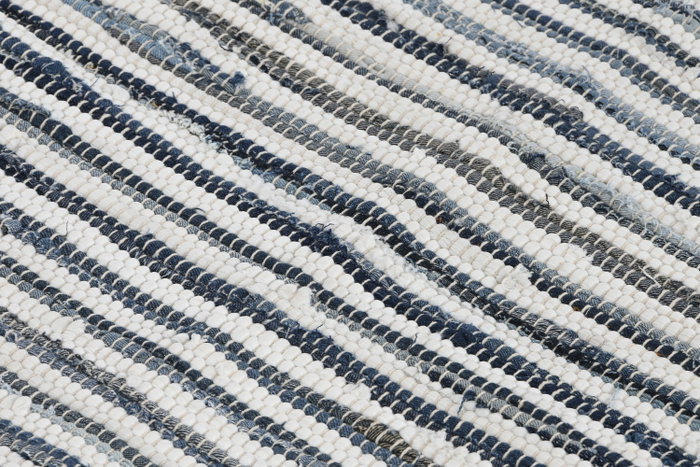 DKD Home Decor Alfombra Chindi Azul y Blanco 120x180 cm