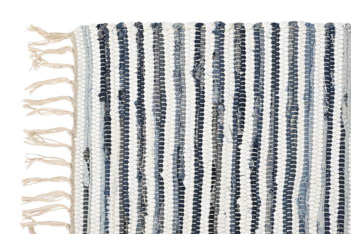 DKD Home Decor Alfombra Chindi Azul y Blanco 120x180 cm