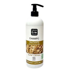 Naturabio Cosmetics Champú Tratante con Aloe Vera y Avena 740ml - Cosmético Ecológico Certificado, Vegano, para Nutrir y Reparar el Cabello