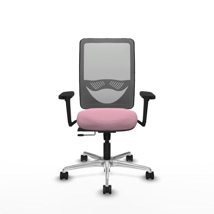PIQUERAS Y CRESPO Silla de oficina Zulema Rosa y Gris con Brazos 3D
