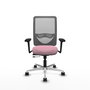 PIQUERAS Y CRESPO Silla de oficina Zulema Rosa y Gris con Brazos 3D
