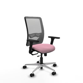 PIQUERAS Y CRESPO Silla de oficina Zulema Rosa y Gris con Brazos 3D