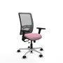 PIQUERAS Y CRESPO Silla de oficina Zulema Rosa y Gris con Brazos 3D