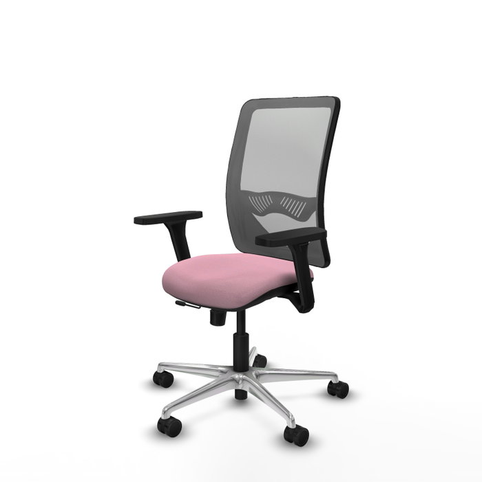 PIQUERAS Y CRESPO Silla de oficina Zulema Rosa y Gris con Brazos 3D
