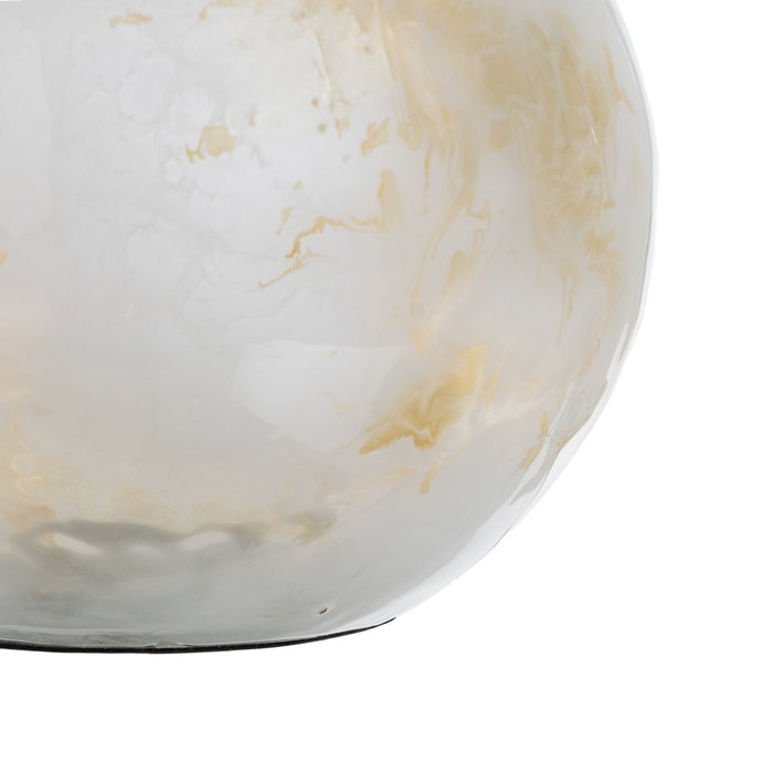 Jarrón Blanco-Champán Metal-Cristal 19 X 19 X 13 cm (Set de 2)