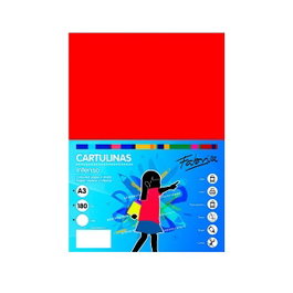 Fabrisa Pack de 50 Cartulinas A3 180g Rojo