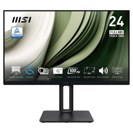 MSI Pro MP245PG Monitor 23.8" (60.5 cm) Full HD IPS - 100 Hz, 4 ms, Altura Ajustable, HDMI, DisplayPort, Altavoces, Negro