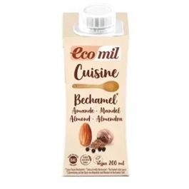 Ecomil Cuisine Bechamel de Almendras 200Ml Bio - Alternativa Vegana a Nata o Crema de Soja para Cocinar