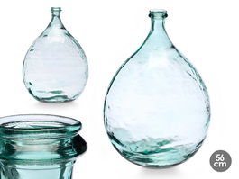 Giftdecor Jarron Vidrio Reciclado Lagrima 56 cm Transparente 34 L