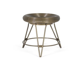 Giner Y Colomer Taburete Bajo Industrial Metal Bronce Envejecido 45 cm