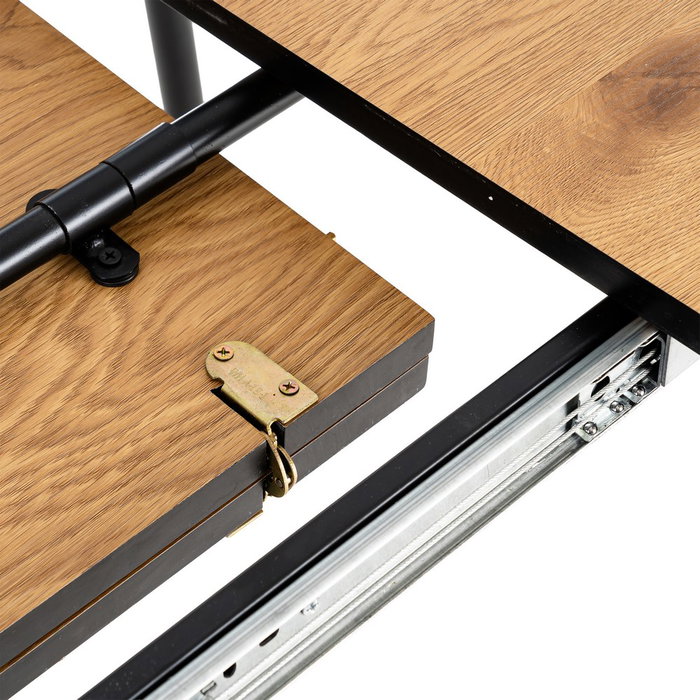 Mesa Extensible Natural Dm-Metal Salón 120 X 80 X 75 cm