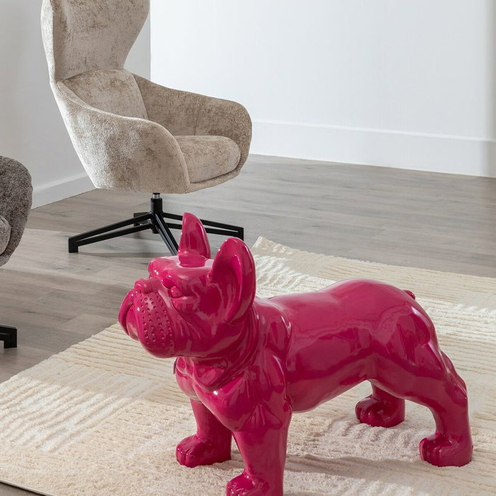 Ixia Figura Bull Dog Fucsia Resina 88 x 38 x 63 cm