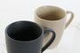 DKD Home Decor Set de 4 tazas de gres y rubberwood Beige y Gris oscuro Lianfeng 21