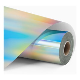 LOKLiK Europe Vinilo Holográfico de Adhesión Permanente - Plata Tornasolado - 30,5 x 90 cm