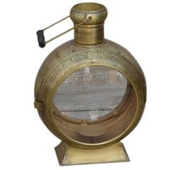 DKD Home Decor Farola de Metal y Cristal Dorado 37x20x56 cm