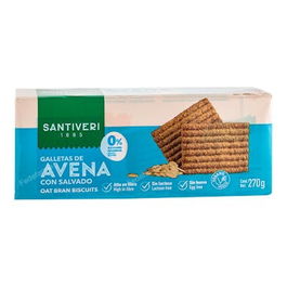 SANTIVERI Galletas De Avena Con Salvado Alto En Fibra Sin Azúcares Añadidos 270Gr