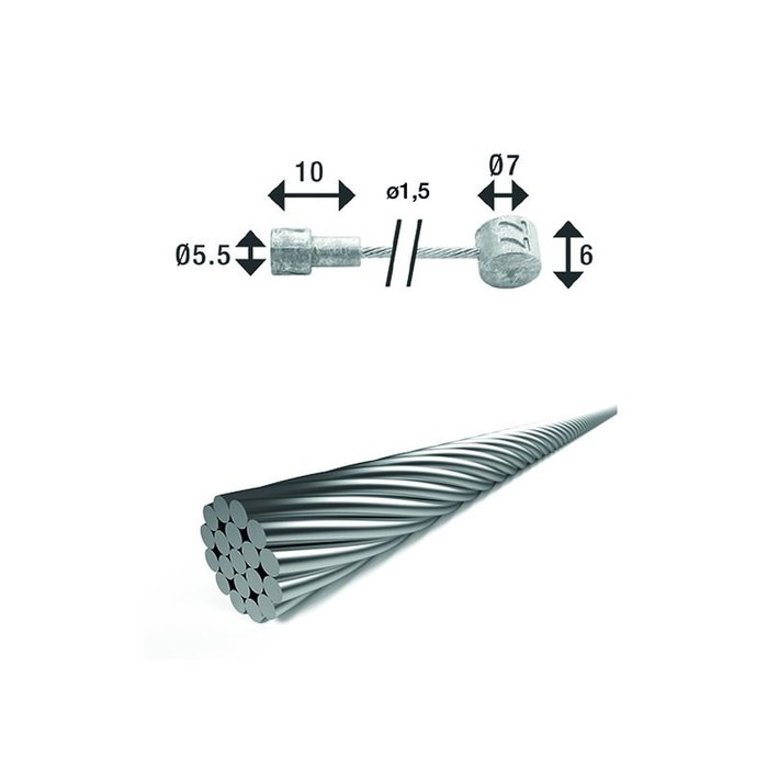 XLC BR-X86 Cable de Freno Doble Cabeza 1.5-2350 mm XLC BR-X86 Cable de Freno Doble Cabeza 1.5-2350 mm