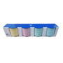 DKD Home Decor Set de Café de 4 Piezas en Porcelana New Bone Rosa, Azul, Amarillo y Verde