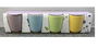 DKD Home Decor Taza 5.8 x 6.2 x 6 cm Set de 4 Piezas Porcelana Rosa Azul Amarillo Verde 110ml