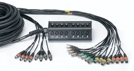 Cordial Caja de Escenario 16 Entradas XLR 8 Salidas Cable 30M