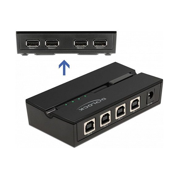 DeLOCK Conmutador USB 2.0 de 4 PC a 4 Dispositivos