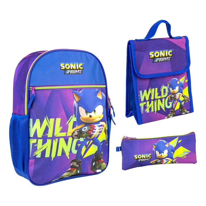 Cerdá Mochila + Portatodo + Portamerienda Sonic Prime 42cm