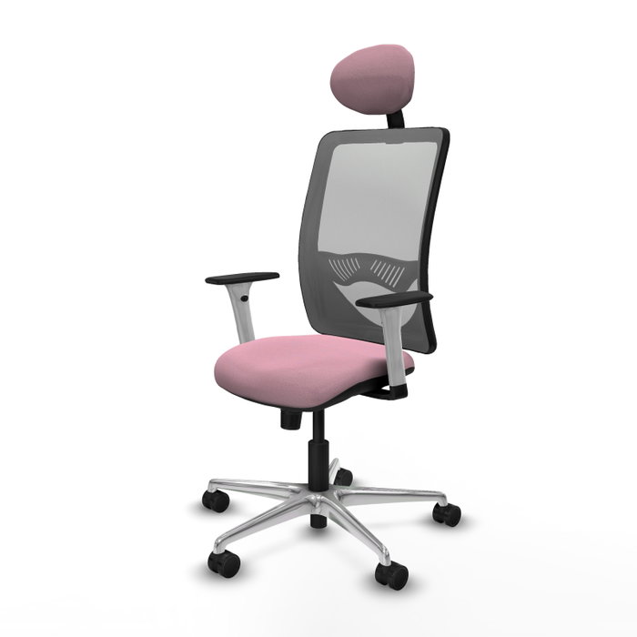 PIQUERAS Y CRESPO Silla de oficina Zulema Rosa y Gris con mecanismo Sincro PIQUERAS Y CRESPO Silla de oficina Zulema Rosa y Gris con mecanismo Sincro