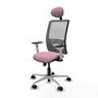PIQUERAS Y CRESPO Silla de oficina Zulema Rosa y Gris con mecanismo Sincro