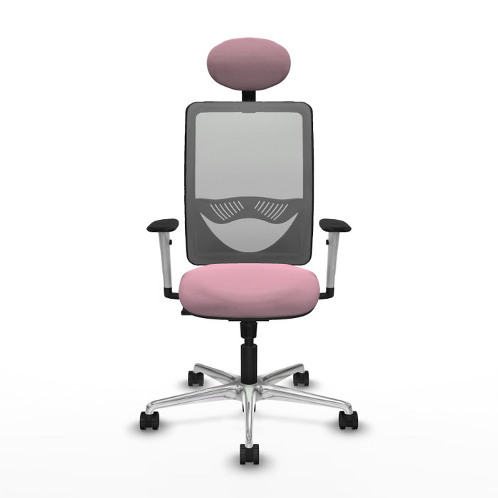 PIQUERAS Y CRESPO Silla de oficina Zulema Rosa y Gris con mecanismo Sincro PIQUERAS Y CRESPO Silla de oficina Zulema Rosa y Gris con mecanismo Sincro