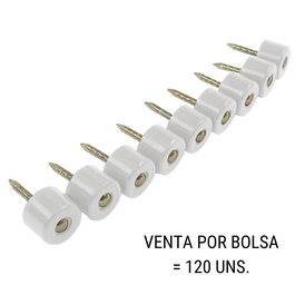 HERRAJES ALK Soporte Cilindrico Maq. Con Clavo Blanco (120U) Soporte Estante Para Maquina